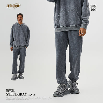 Tilani Batik Heavy Weight 420g Hooded Sweatshirt Casual Sportswear Suit Men's and Women's Hoodie Sweatshirt Two-Piece Set