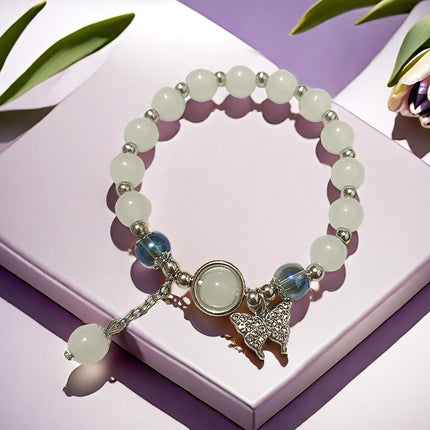 New Chinese-Style Ancient Beaded Elastic String Bracelet, Sweet Girl's Glass Bracelet, Night Market Stall, Cross-Border Live Broadcast Jewelry