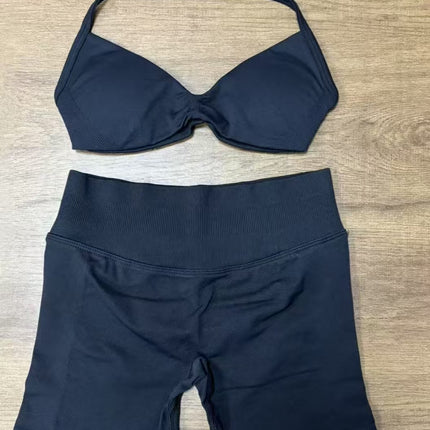 suit DF Amazon Explosions Shorts Small Bra High Elastic Superfine Extinction Nylon Hanging Neck Beauty Back Sports Vest
