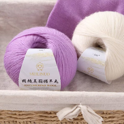 Cross-Border Wholesale Merino Combed Full Wool 50g Fine Pure Wool Hand-Knitted Crochet Sweater Scarf Thread
