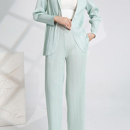 Casual Business Wear Pants Suit Women's High-end Fashion 2023 New Suit Jacket Pleated Pants Women's Two-piece Set