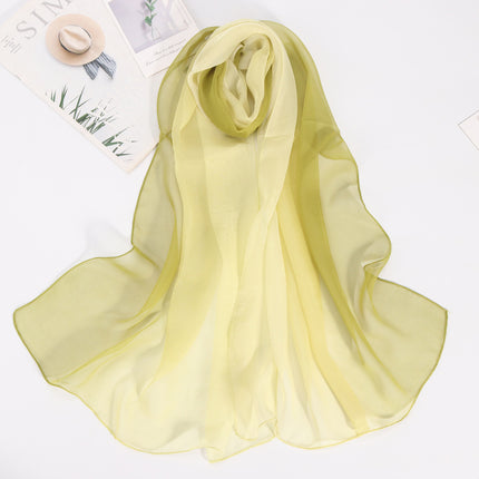Summer Thin Silk Scarf Soft Breathable Small Qiao Qi Scarf Rainbow Gradient Color Scarf Women's Sunscreen Shawl Etiquette Silk Scarf