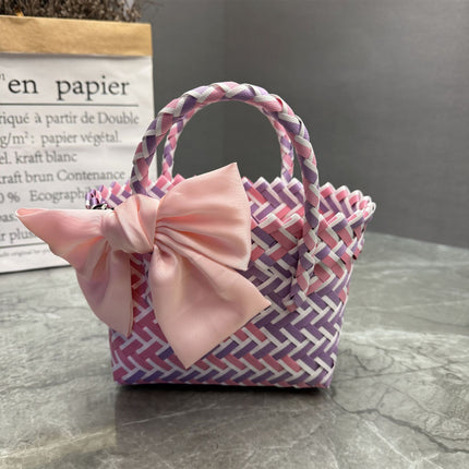 Plastic Woven Bow Bag / Sac Tressé Nœud Plastique
