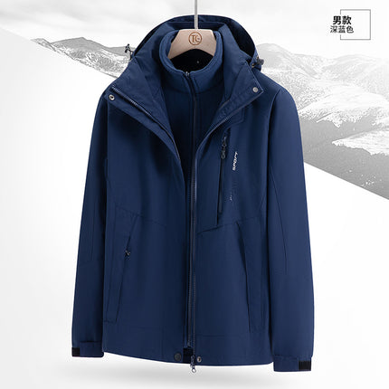 Three-in-One Couple's Detachable Jacket for Traveling in Xizang Mountain Windproof Waterproof Outdoor Mountaineering Suit