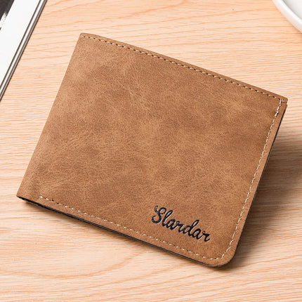 Card Holder Wallet Integrated Men's Ultra-thin Short Wallet Soft Leather Wallet Lightweight Simple Multi-card Bits for Students