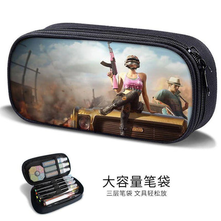 Sand Sculpture Pencil Bag for Boys, Multifunctional Stationery Box for Primary and Secondary School Students, Pubg Game Stationery Bag, Kidsren's Trendyy Pencil Bag