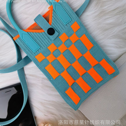 Girl's Heart-Shaped Knitted Crossbody Bag