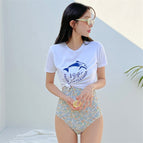 Swimsuit + outer shirt / M