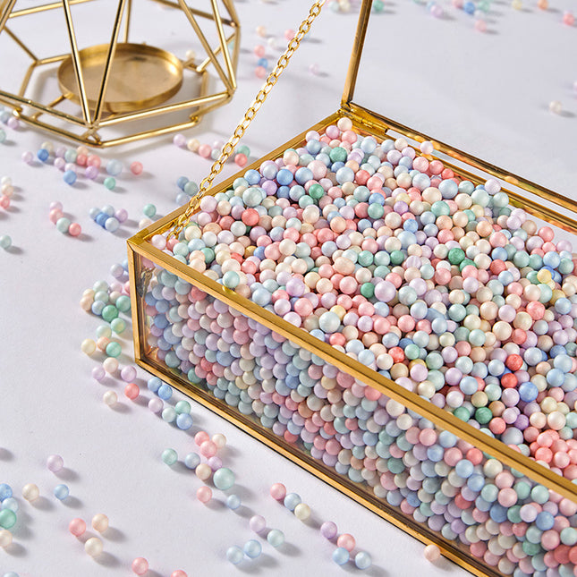Small Packaging Macaroon Foam Ball Surprise Gift Box Decoration Filled Slime Granule Flow Planet