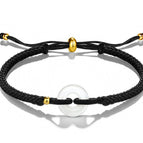 Peace buckle finely braided eight-strand braid black bracelet