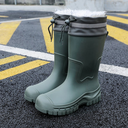 Rain Boots Men's Mid-Tube Adult Fishing Non-Slip Lightweight 2025 New Men's Rain Boots Waterproof Fleece-Lined Rubber Shoes Water Shoes