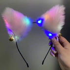 White fox ears Bell colored lights