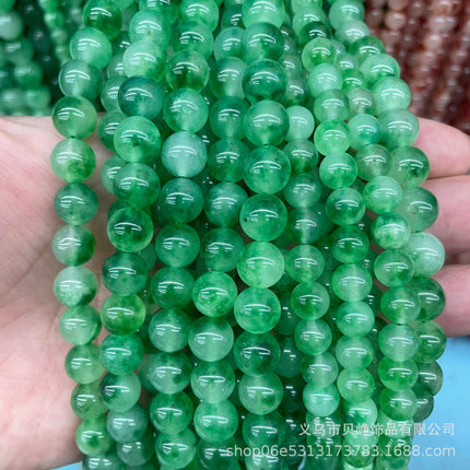 Wholesale high quality chalcedony aquamarine jasper aquatic grass jade loose beads semi-finished jewelry accessories DIY bracelet with beads