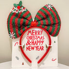 Big bow red and green stripes
