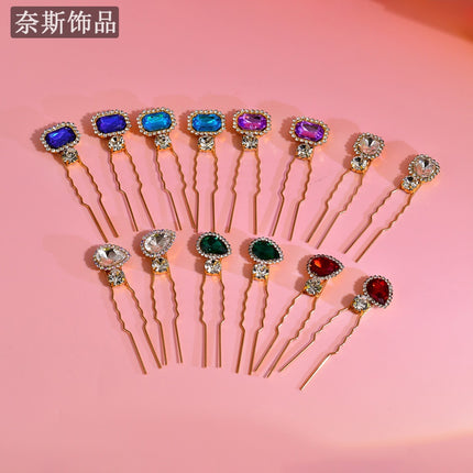 Ness NS216 Light Luxury Elegant Hair Card Rhinestone Hair Accessories Ins Girl Hair Insert Color Baroque Fashion Headwear