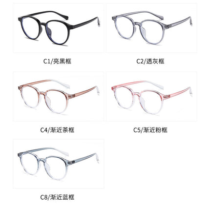 TR9008 two-color glasses frame Korean fashion plain plain mirror with myopia anti-blue round 2022 New