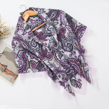 Cross-Border New Product Voile Print 110 Square Scarf Classic Lace Scarf Turban Malaysian Shawl