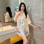 Champagne color star and moon cat [single nightgown] / M【 40-50kg 】