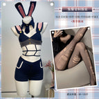 Police officer costume + black hand-torn stockings / One size fits all