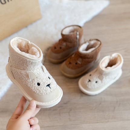 Winter New Baby Kids Toddler Shoes fleece-lined Snow Boots Baby Shoes Warm Women's Shoes Boys Korean Style Cotton Shoes