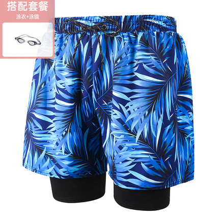 Anti-Embarrassment Men's Swimming Trunks Set Sun Protection Boys Swimming Equipment Swimming Trunks Loose Large Size Beach Trunks Swimming Trunks
