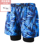 Blue Grass 001-1 Men's Swimming Trunks Plus Three-Piece Set / 2XL-120-130