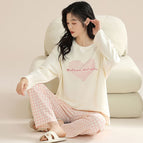 Cm-52 plaid trousers love long set (imitation cotton) / M
