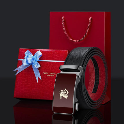 King's Paul 2025 New Arrival Belt Men's Red Year of the Snake Men's Belt Automatic Buckle Belt Gift