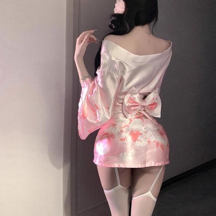 2025 New Sexy Japanese Kimono Qqny No Temptation Bed Passion Temptation Shame Nightgown