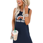 Navy blue dress (color map White characters) / S