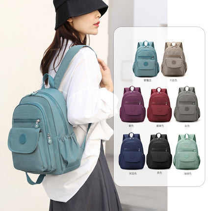 2025 New Simple Casual Women's Korean Style Solid Color Backpack Fashionable Large Capacity Backpack Women's Travel Bag
