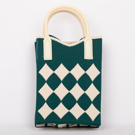 High Elastic Knitted Satchel Fashion Shoulder Bag 2024 Satchel Simple Versatile Student Casual Bag Large Capacity Mobile Phone Bag