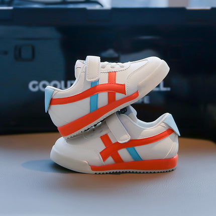 Children's Forrest Gump Shoes Leather 2025 Spring and Autumn New Girls White Shoes Velcro Board Shoes Korean Style Boys' Casual