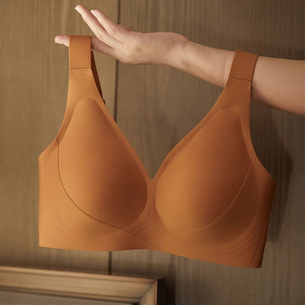Large Cup Traceless Underwear Women's Gathering Big Chest Shown Small Gathering Parammary Breast Without Steel Ring Anti-sagging plus size Comfortable Bra for Women