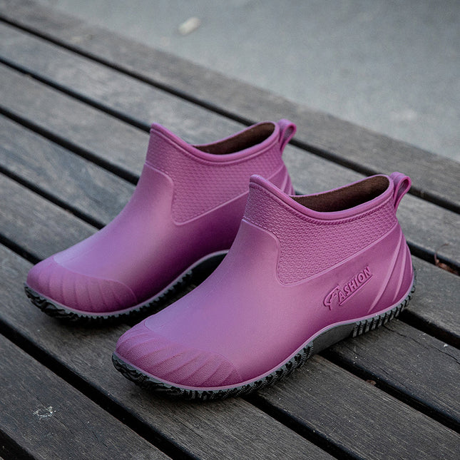 2026 Cross-Border Short-Tube Women's Outdoor Waterproof Rain Boots, Wear-Resistant Low-Top Rain Boots, Rubber Boots, Women's Water Shoes