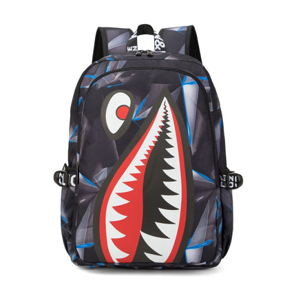 Cross-border Oxford Shark Schoolbag Primary School Grade 4, 5 and 6 Large Capacity Backpack Personalized Simple Backpack for Men