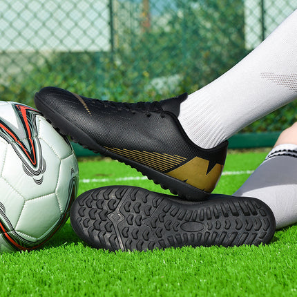 Factory direct low-top football shoes tf broken nail artificial lawn AG nail leather foot boys and girls youth training shoes