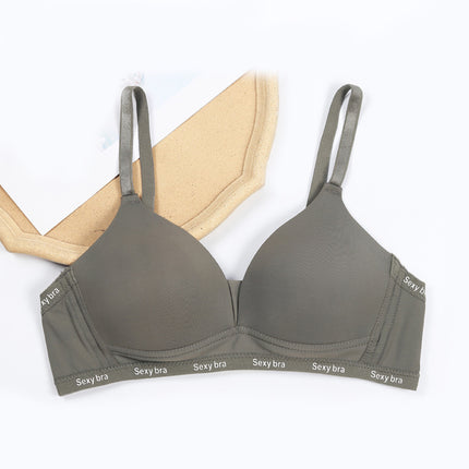 Foreign Trade Cross-border in stock Bra without Steel Ring Lightweight Breathable Sweat Absorbing Comfortable Upper Bra Gathering Anti-sagging Underwear for Women