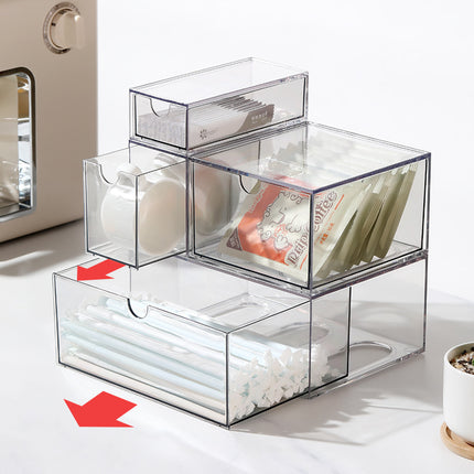 Desktop Drawer Storage Transparent Acrylic Free Combination Drawer Box Office Countertop Stationery Dust-proof Finishing Box