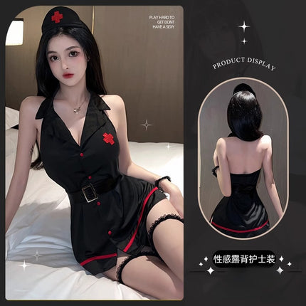 Underwear 2025 New Style Bed Sexy Intercourse High-End Nurse Cos Short Skirt Uniform Bellyband Qqny Suit for Women