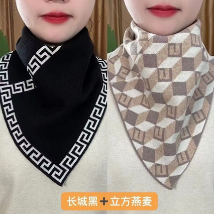 New Style Fashion 2024 Autumn and Winter Neck Protection Neck Korean Style Cold-proof All-match Neck Set Warm Temperament Triangle Scarf