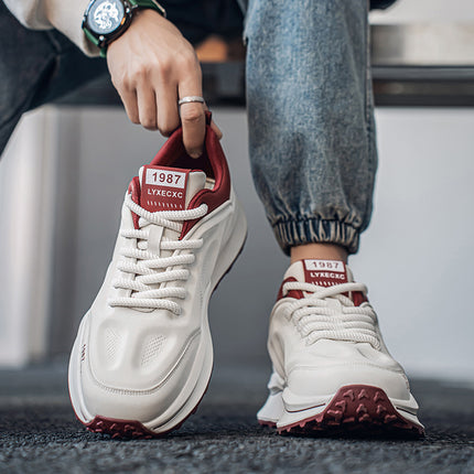 Student Casual sneaker TikTok Live All-match Low-top Men's Shoes Spring Men's Thick Sole Increased Dad's Shoes New