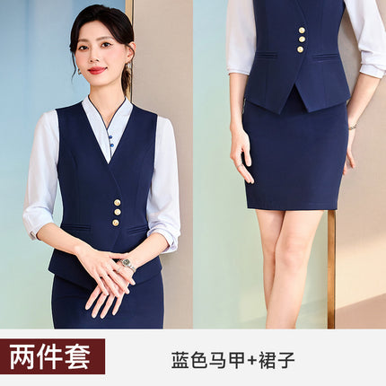 Sales department professional vest suit female stewardess hotel front desk cashier overalls property customer service beautician tooling