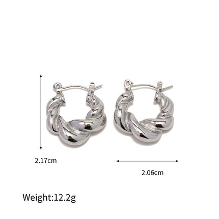 Cross-border European and American earrings ins fashion short C- shaped horns earrings stainless steel 18K gold-plated earrings women wholesale