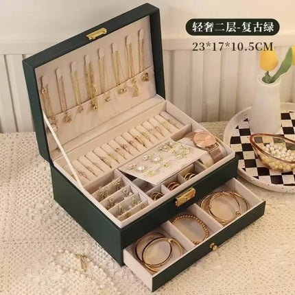 Jewelry Box with Password Lock, Multi-Layer Jewelry Storage Box, Gold Jewelry, Wedding Gift, Large Capacity, Dust-Proof Storage Function