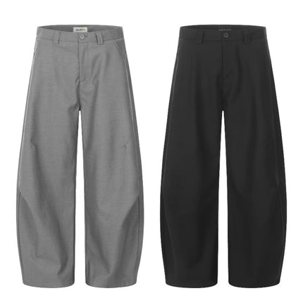 11Kn American Retro Scimitar Pants Stereo Cutting Pleated Casual Loose Men's and Women's Cleanfit Simple Pants