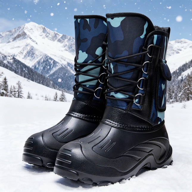 Men's New Winter Cotton Shoes, Velvet and Thickened High-Top Snow Boots, Waterproof and Non-Slip, One-Leg Cotton Boots, Cross-Border Dropshipping