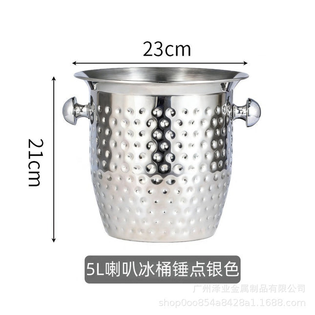 Cross-Border Foreign Trade Stainless Steel Ice Bucket Champagne Bucket Commercial Bar Ice Bucket Ice Beer Bucket Thickened Ice Red Wine Bucket