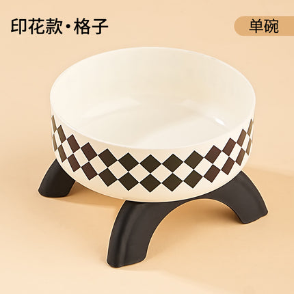 Cat High Bowl Neck Protection Cat Bowl Pet Stainless Steel Bowl Anti-slip Anti-overturning Dog Bowl Dog Food Gown Cross-border New Style