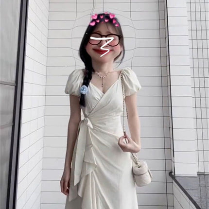 Pear-Shaped Figure White Dress for Women Summer 2024 New Niche Design Super Nice French Style Long Zb